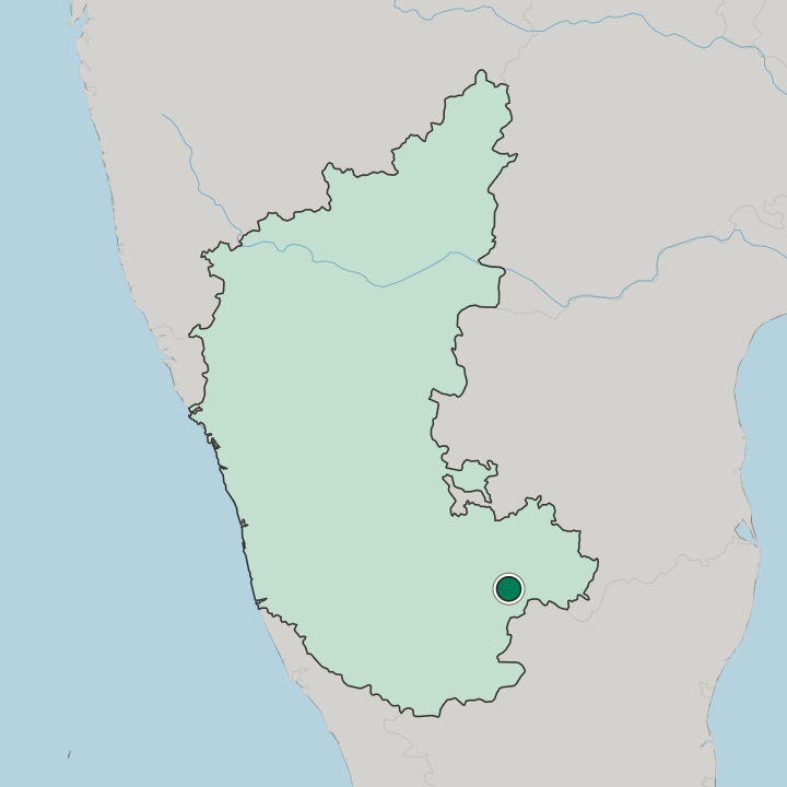 Map showing Bengaluru — In State of Karnataka