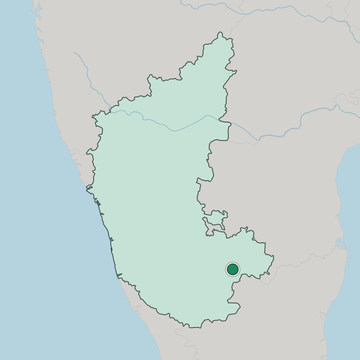 Map showing Halasuru — In State of Karnataka
