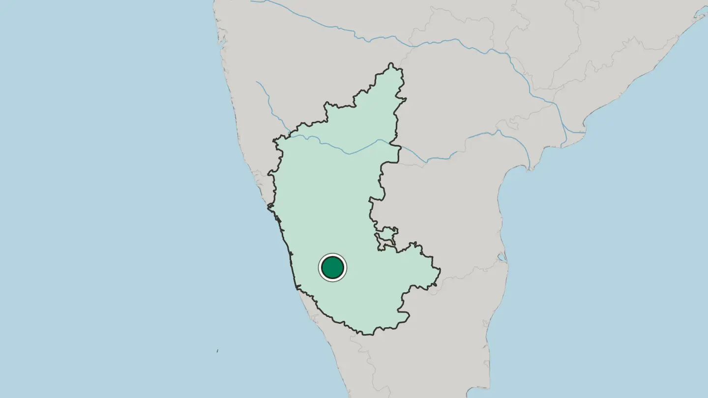 Map of Chikmagalūr in India