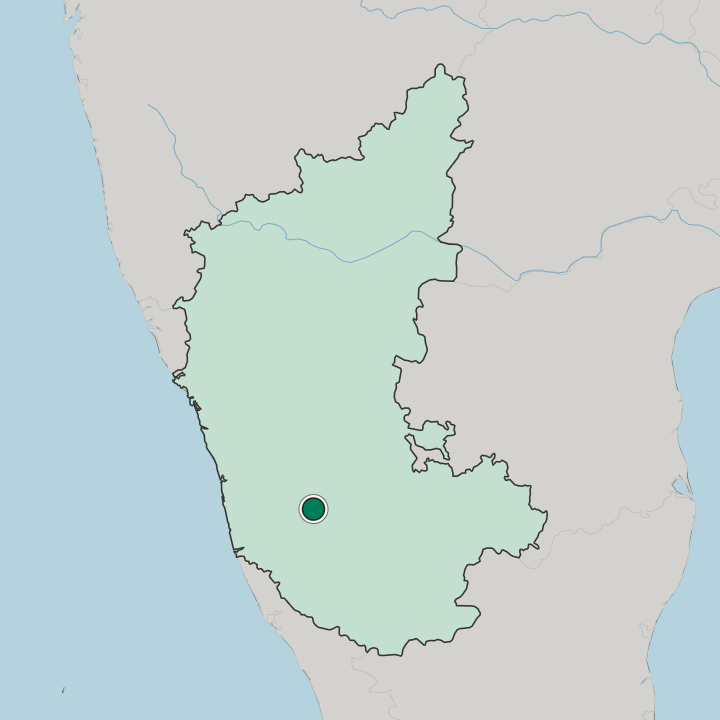 Map showing Chikmagalūr — In State of Karnataka