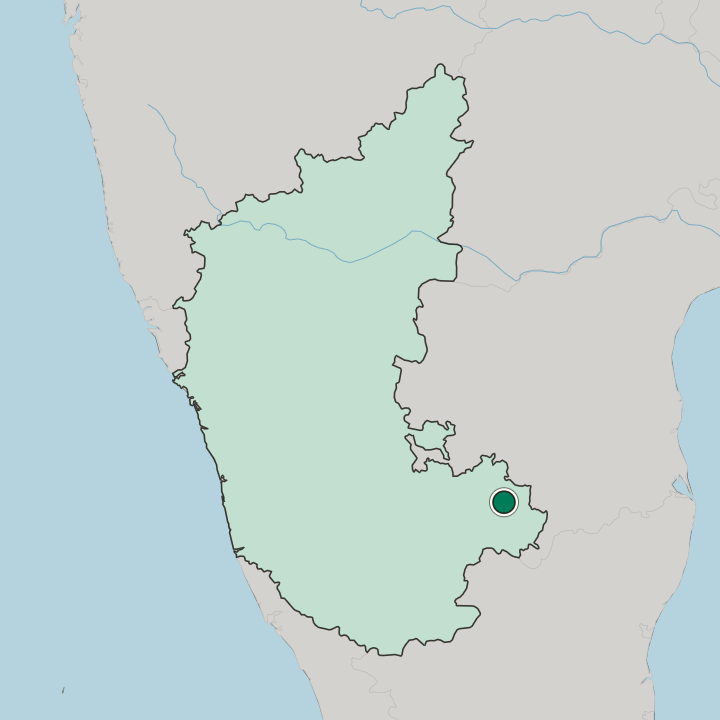 Map showing Chintamani — In State of Karnataka
