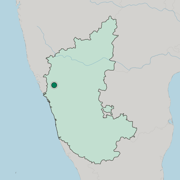 Map showing Dandeli — In State of Karnataka