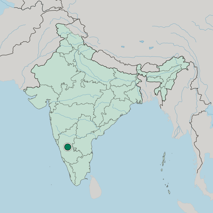 Map showing Davangere — In India