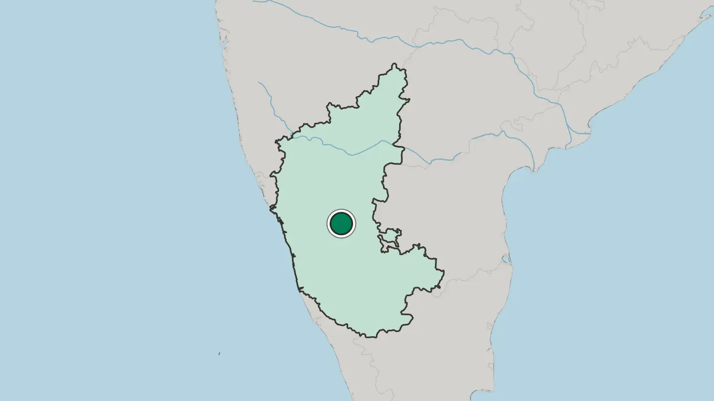 Map of Davangere in India