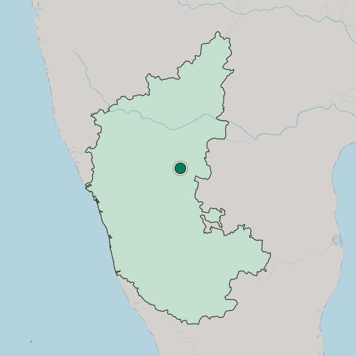 Map showing Hosapete — In State of Karnataka