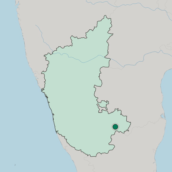 Map showing Hoskote — In State of Karnataka