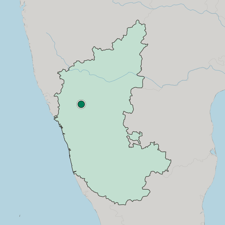 Map showing Hubballi — In State of Karnataka