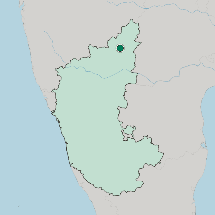 Map showing Kalaburagi — In State of Karnataka