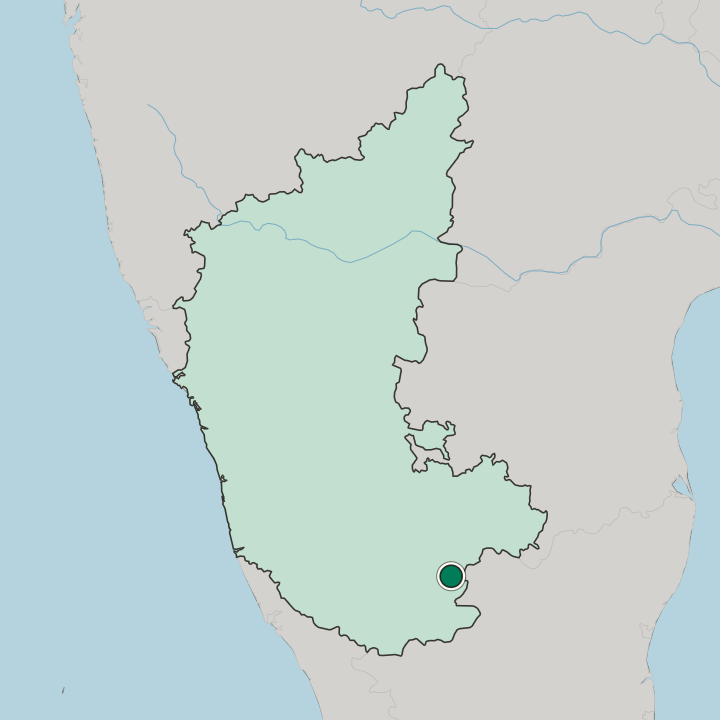 Map showing Kanakapura — In State of Karnataka