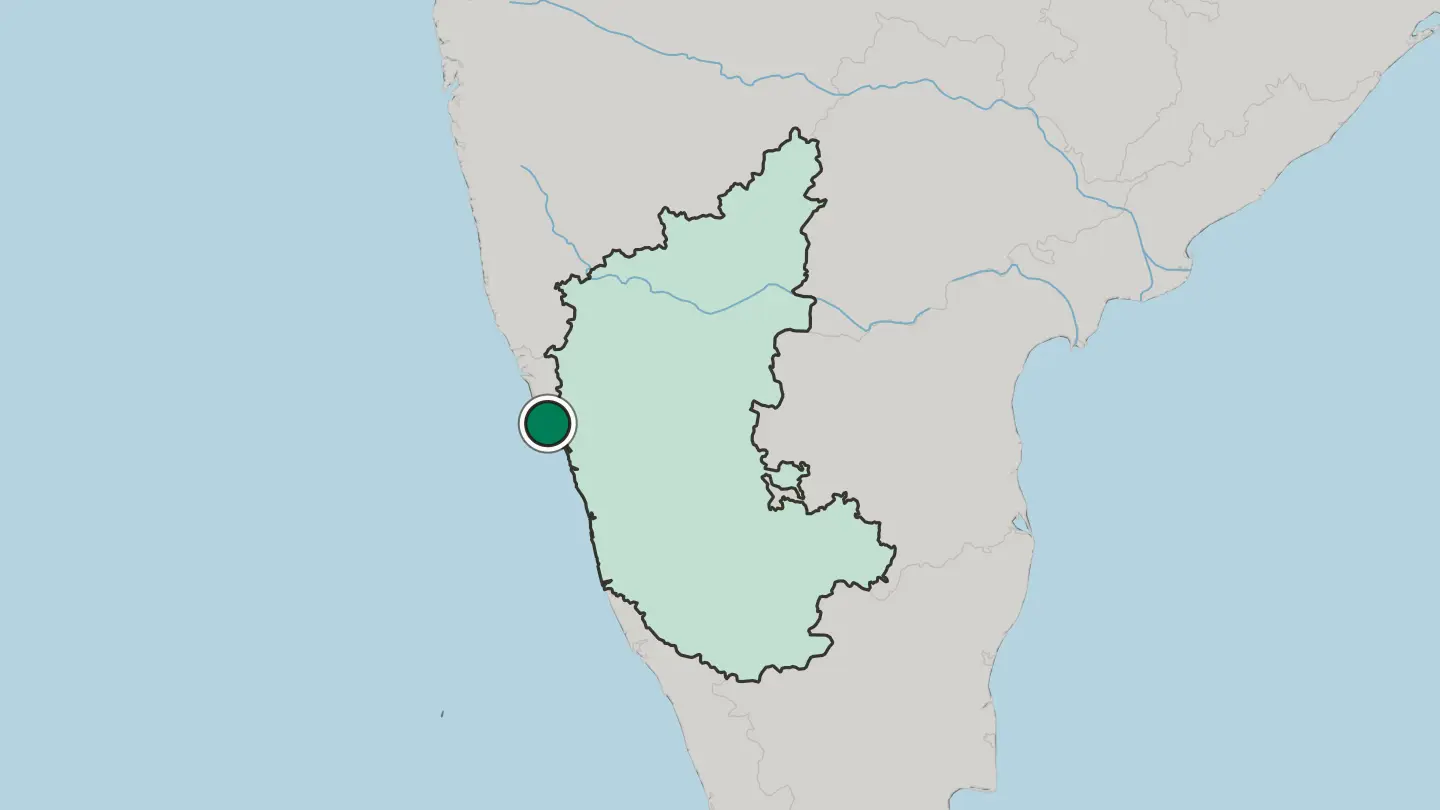 Map of Karwar in India