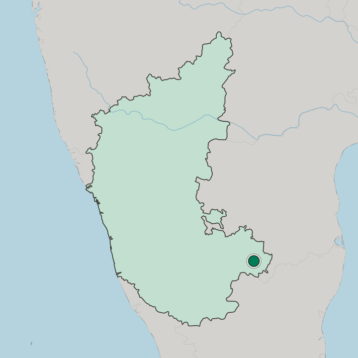 Map showing Kolār — In State of Karnataka