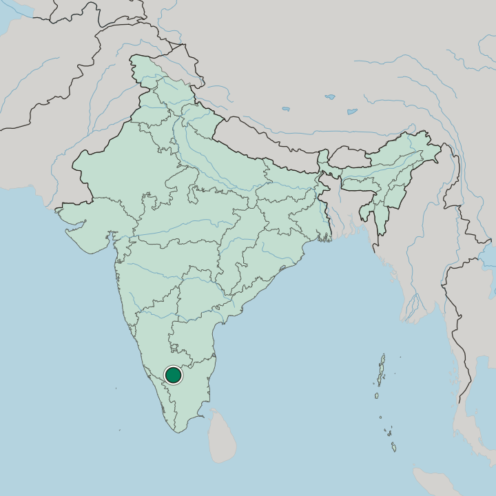 Map showing Kollegāl — In India
