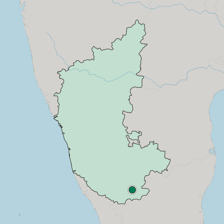 Map showing Kollegāl — In State of Karnataka