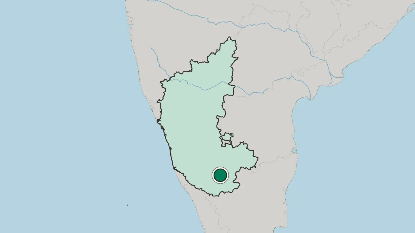 Map of Mandya in India
