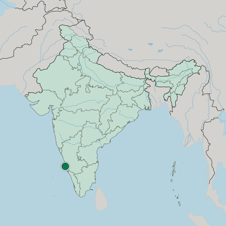 Map showing Mangaluru — In India