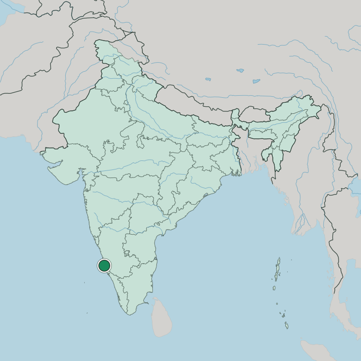 Map showing Mangaluru — In India