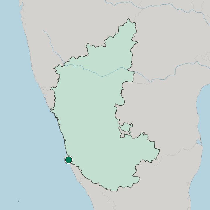 Map showing Mangaluru — In State of Karnataka