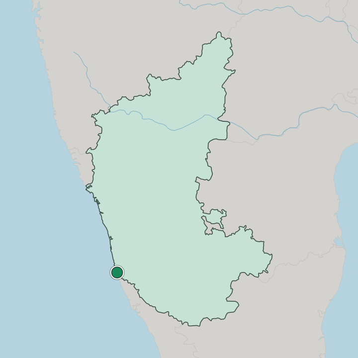 Map showing Mangaluru — In State of Karnataka