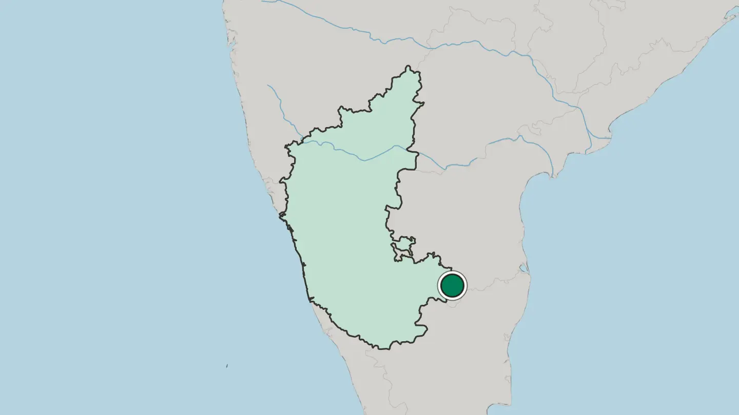 Map of Mulbāgal in India