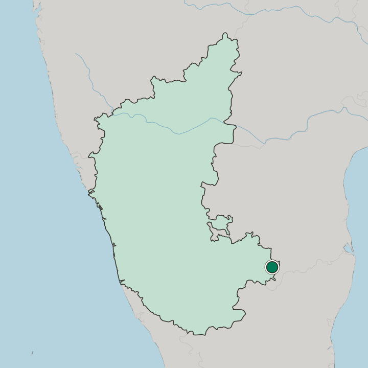 Map showing Mulbāgal — In State of Karnataka