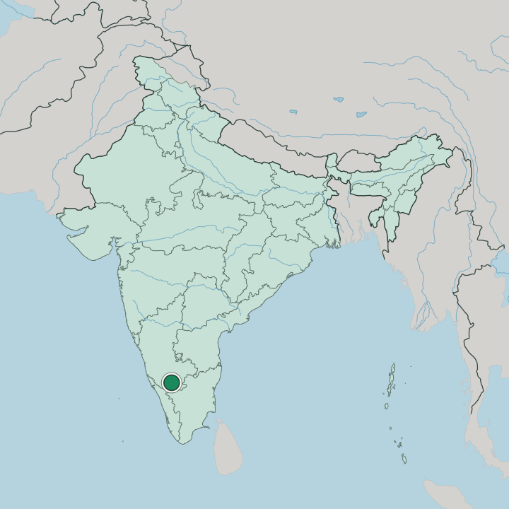 Map showing Mysuru — In India