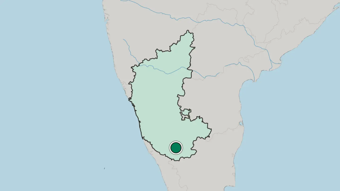 Map of Mysuru in India
