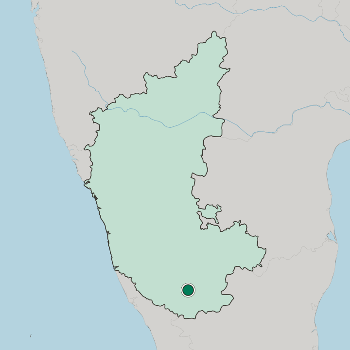 Map showing Mysuru — In State of Karnataka