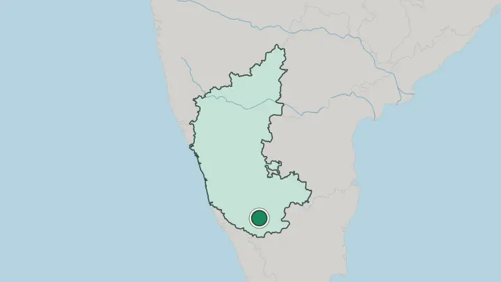 Map of Mysuru in India