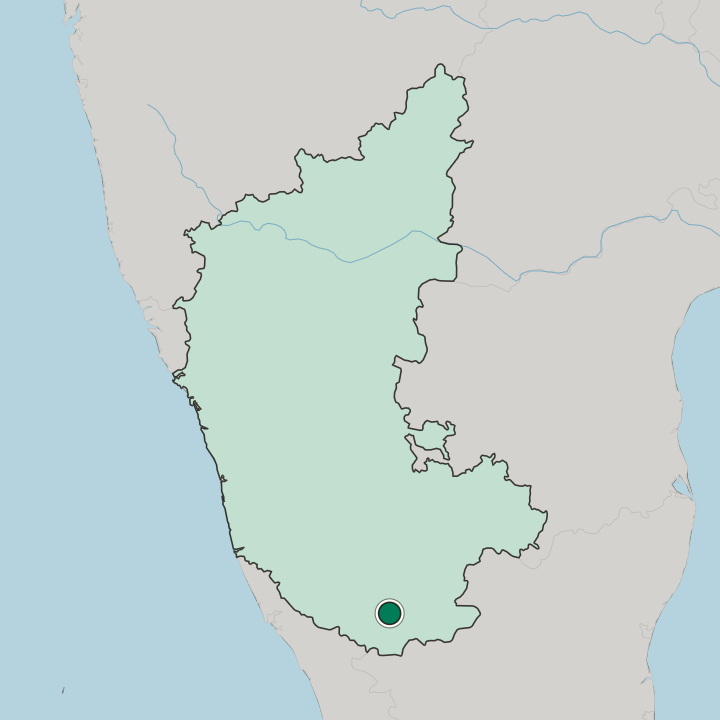 Map showing Nanjangūd — In State of Karnataka