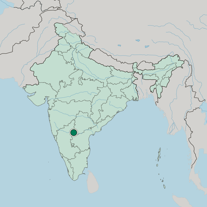 Map showing Rāichūr — In India
