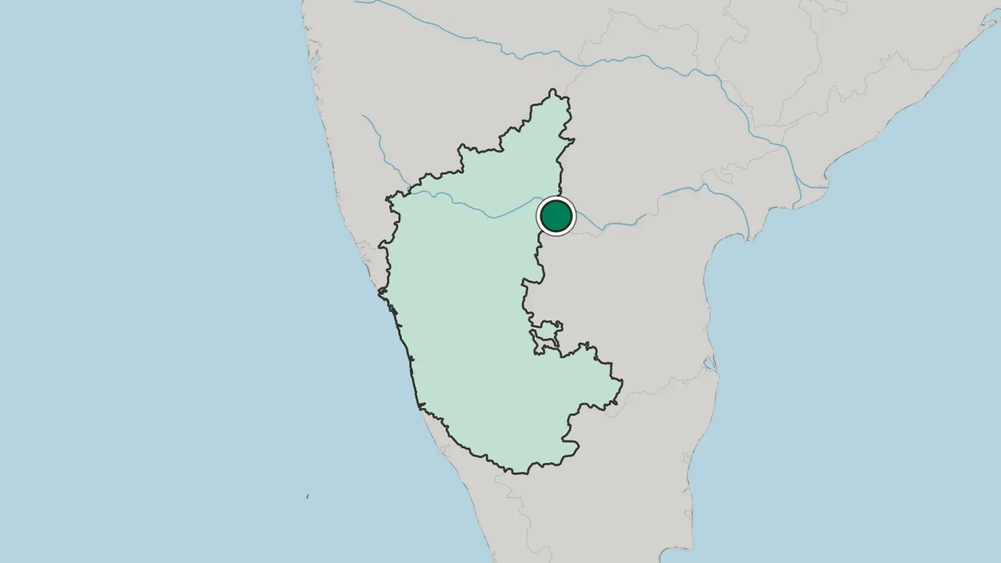 Map of Rāichūr in India