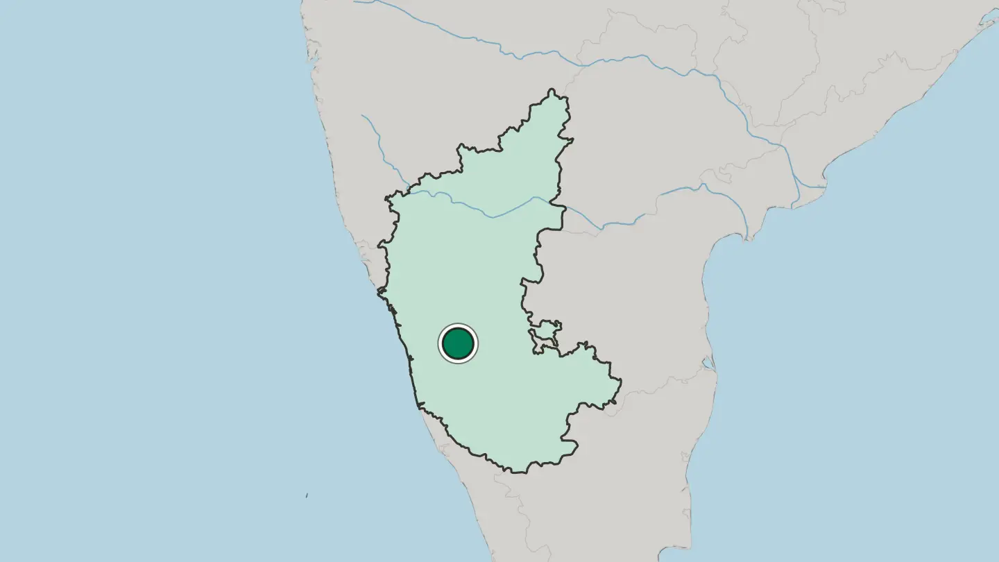 Map of Shivamogga in India