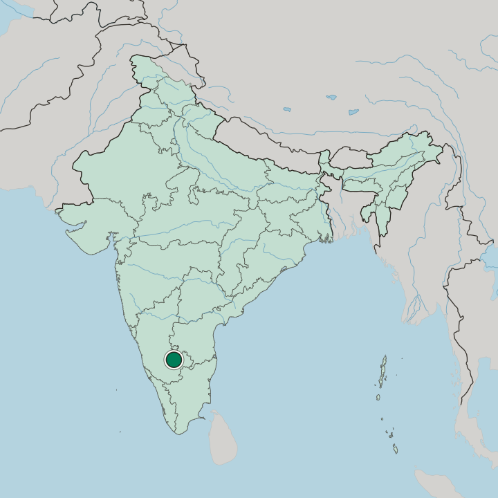 Map showing Tumkūr — In India