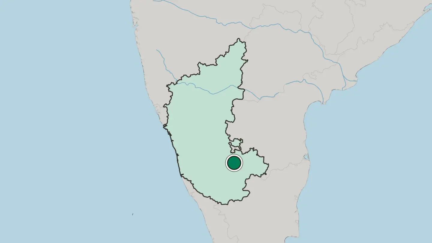 Map of Tumkūr in India