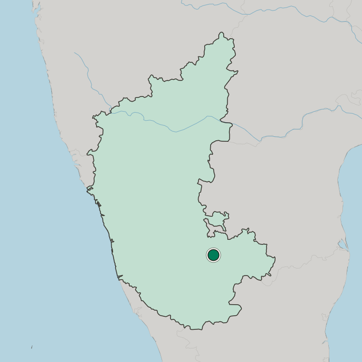 Map showing Tumkūr — In State of Karnataka