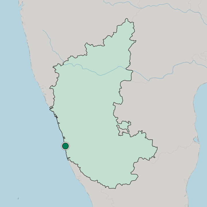 Map showing Manipal — In State of Karnataka
