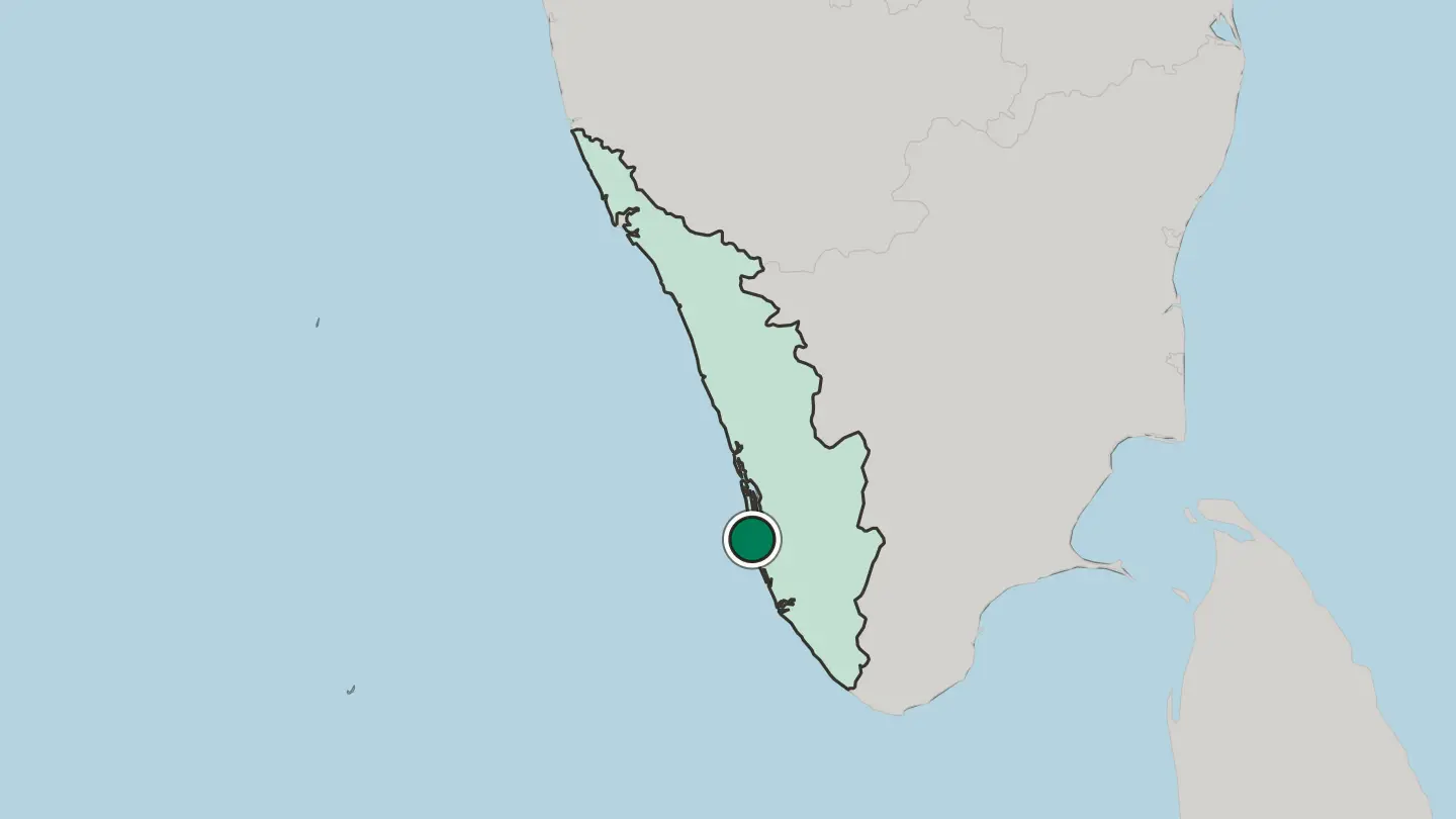 Map of Alappuzha in India
