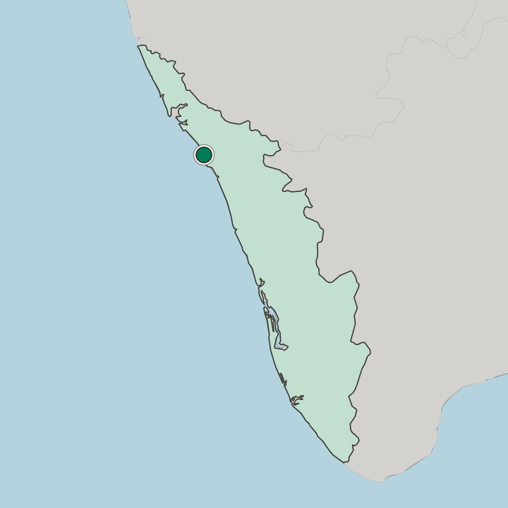 Map showing Badagara — In State of Kerala