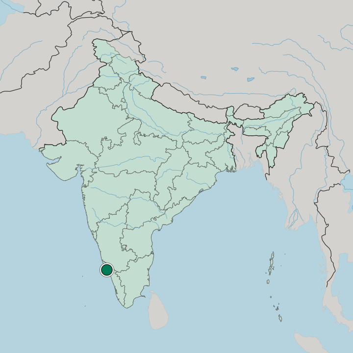 Map showing Kannur — In India