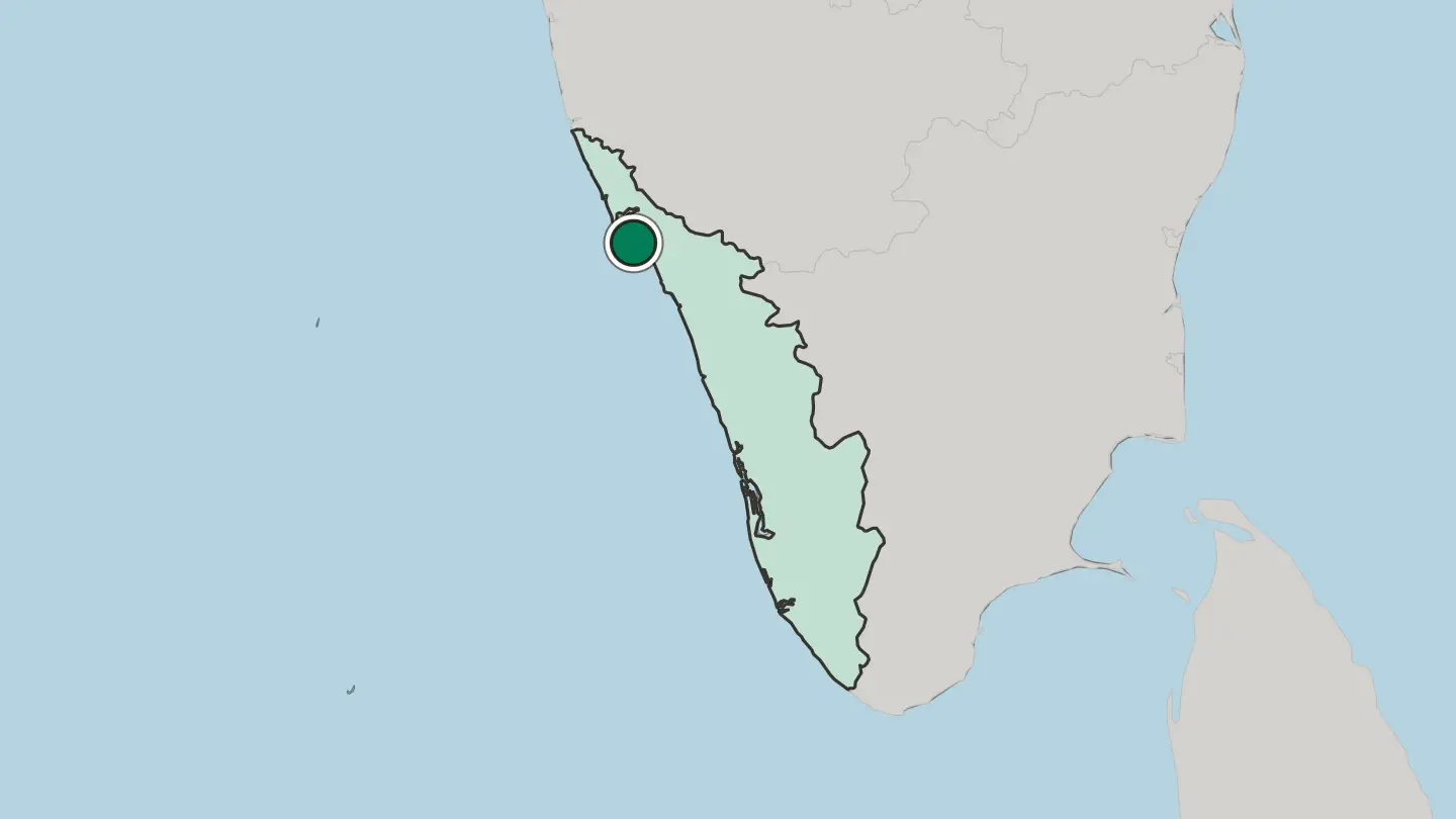 Map of Kannur in India