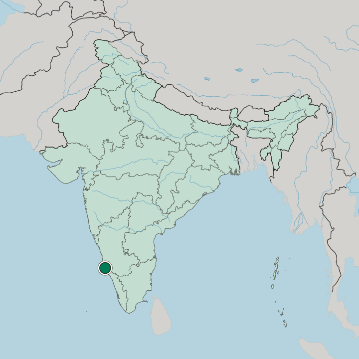 Map showing Kāsaragod — In India