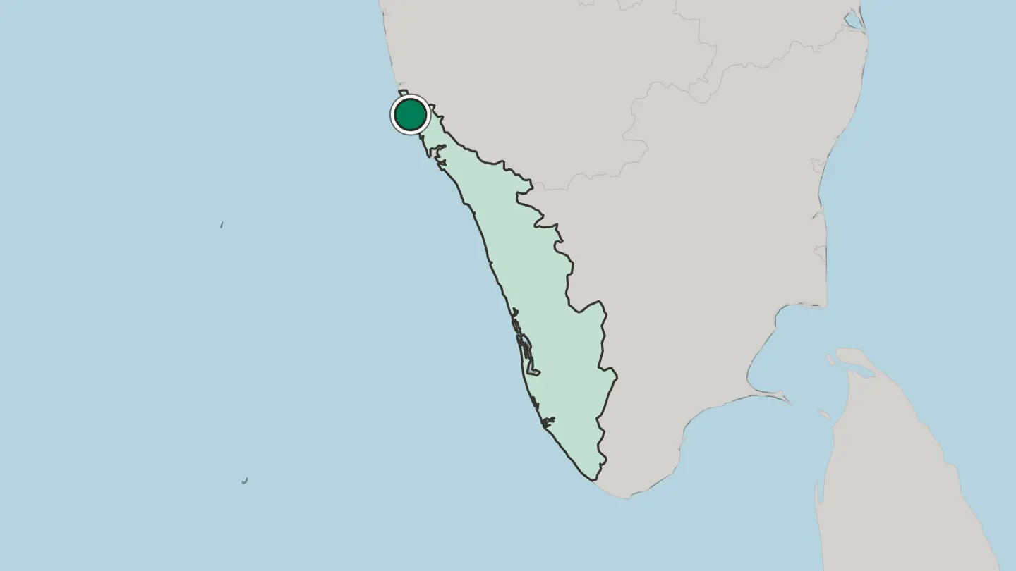 Map of Kāsaragod in India
