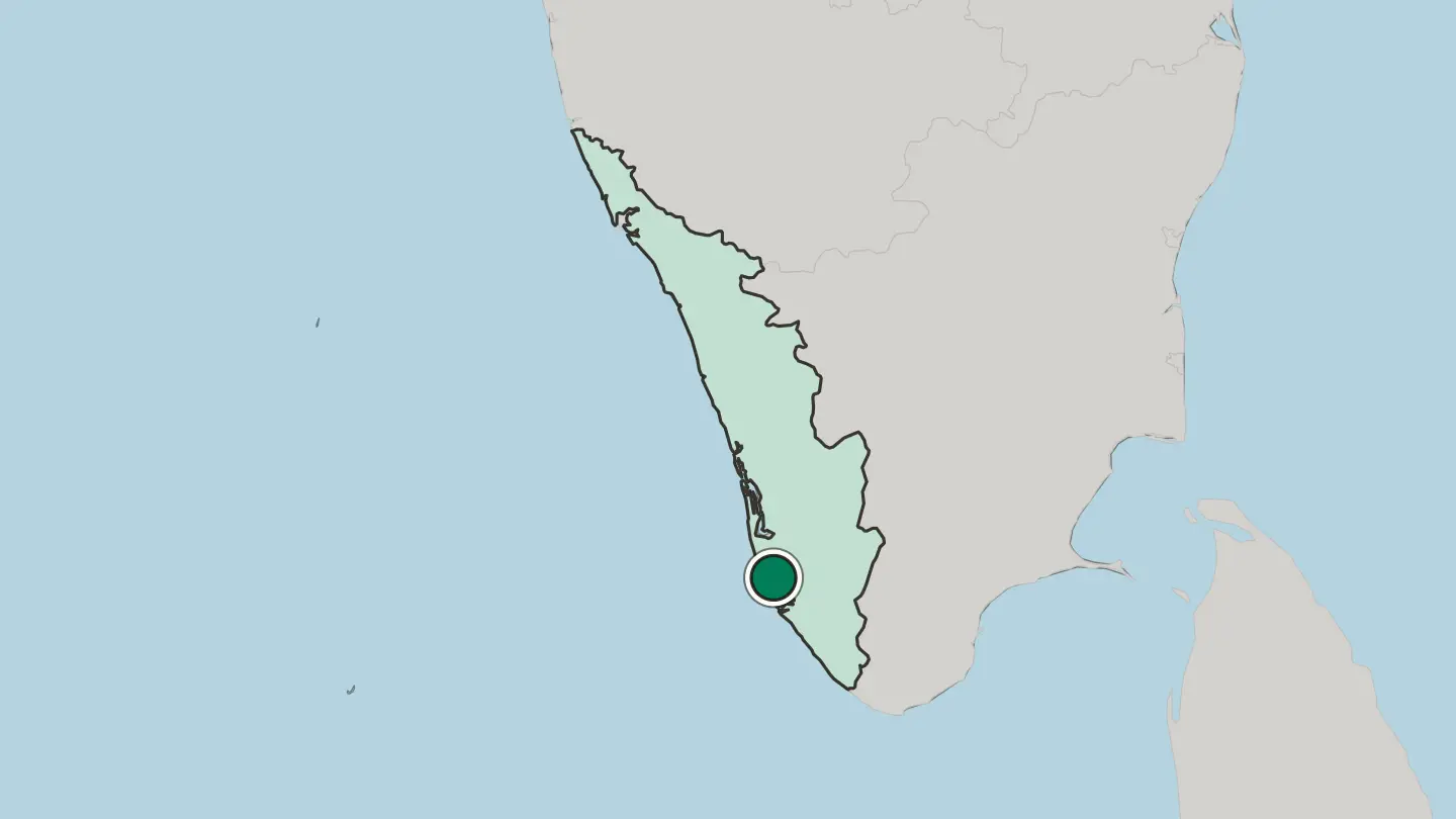Map of Kayamkulam in India