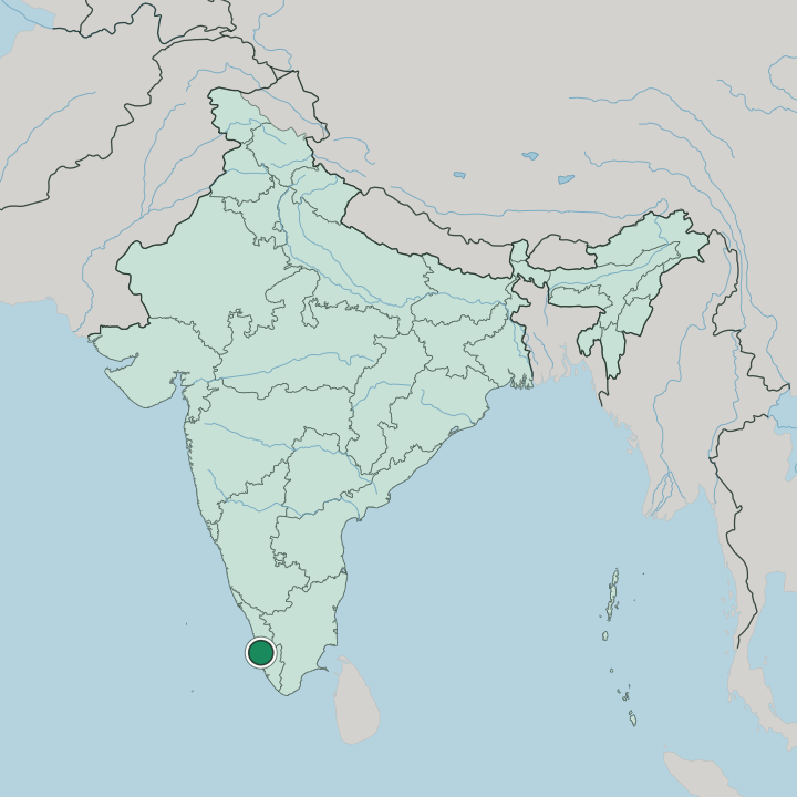 Map showing Kochi — In India