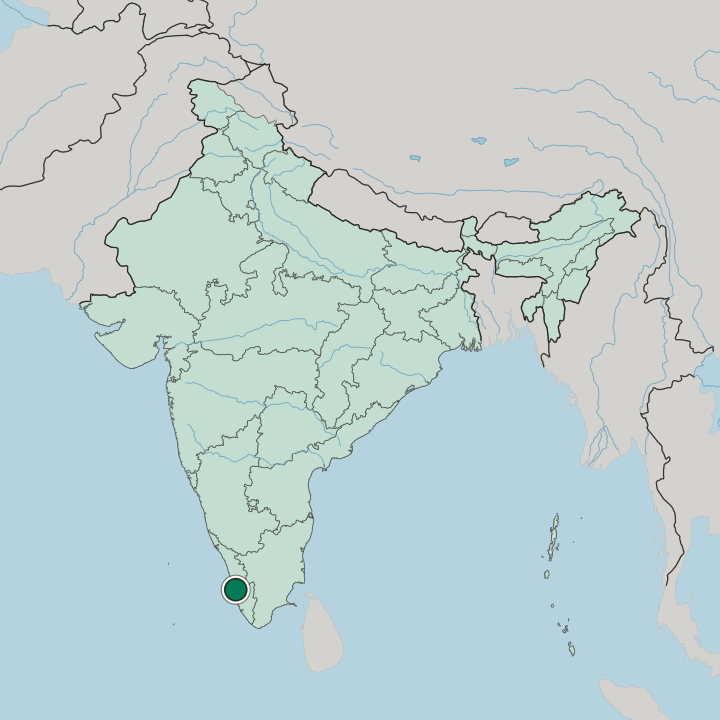 Map showing Kochi — In India