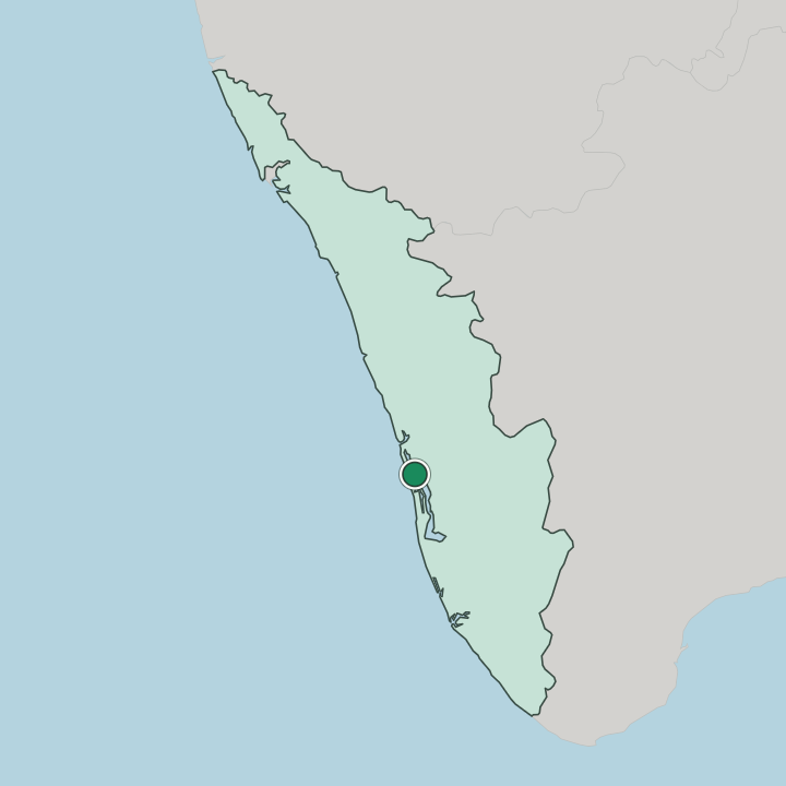 Map showing Kochi — In State of Kerala