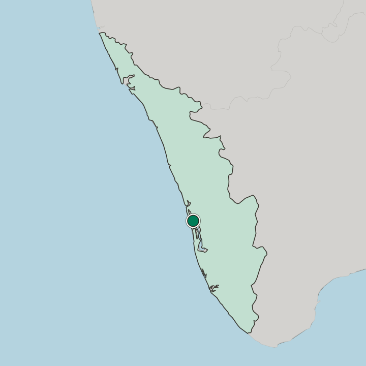 Map showing Kochi — In State of Kerala