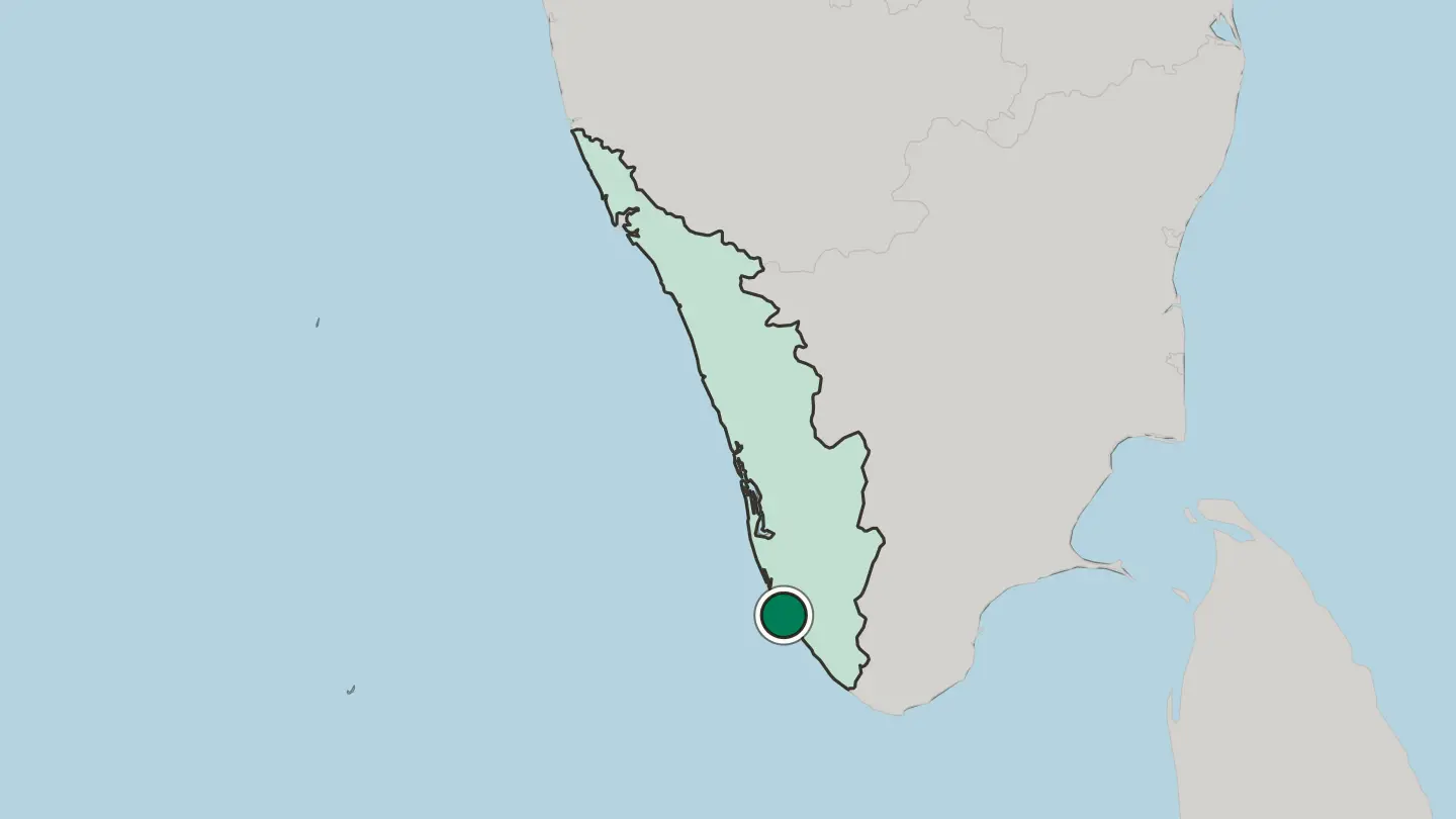 Map of Kollam in India