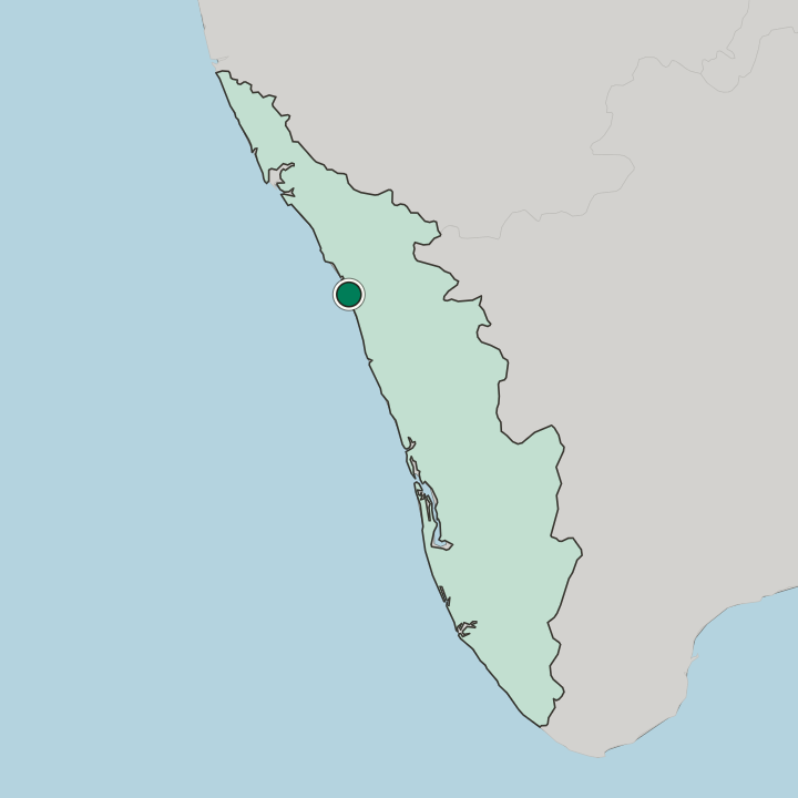 Map showing Kozhikode — In State of Kerala