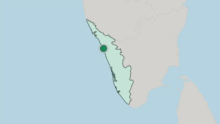 Map of Kozhikode in India